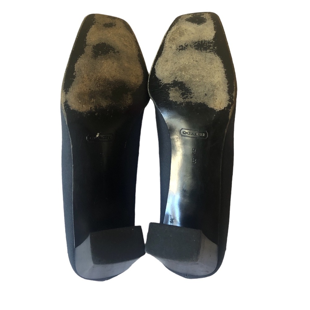 Women's Made in Italy Coach Melora Navy/Black Twill and Leather Heels. Size 9 B - Picture 15 of 16